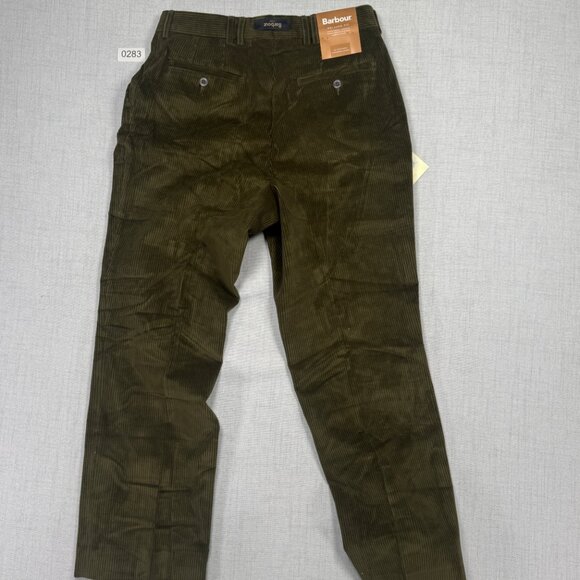 Barbour Relaxed Fit Corduroy Pants Olive Green Cotton Blend Size 32 NWT - Picture 2 of 14